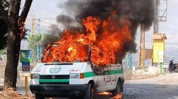 الصليب الأحمر: إصابة مسعفين بانفجار لغم في زوطر الشرقية جنوبي لبنان