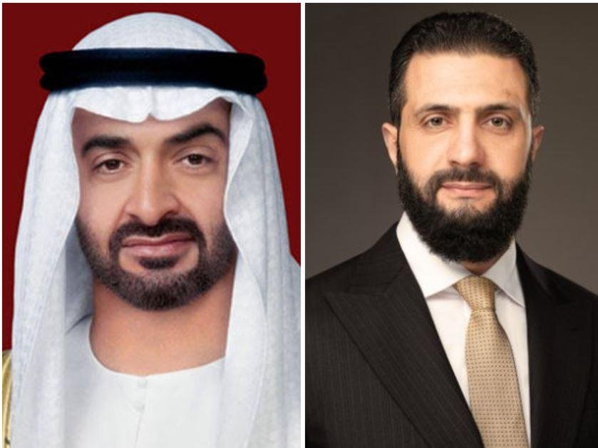 الرئيس الإماراتي يبحث مع نظيره السوري علاقات التعاون والتطورات الإقليمية