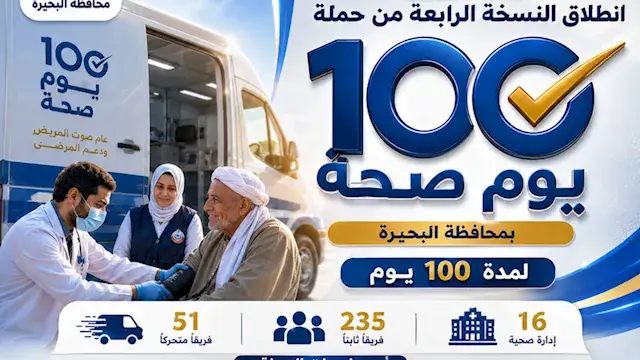 غدًا.. انطلاق حملة "100 يوم صحة" بالبحيرة بمشاركة 286 فريقًا طبيًا