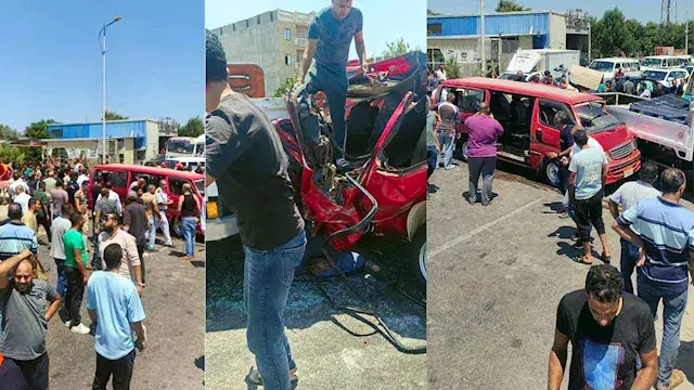 مصرع سيدة وإصابة 4 أخريات في حادث تصادم مروع بالإسكندرية - صور