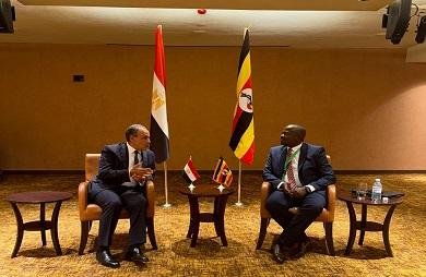 وزير الخارجية يؤكد لنظيره الأوغندي رفض الإجراءات الأحادية في حوض النيل الشرقي