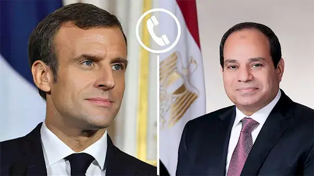 ماكرون يستفسر من الرئيس السيسي عن تطورات حادث سفينتي ميناء دمياط.. تفاصيل