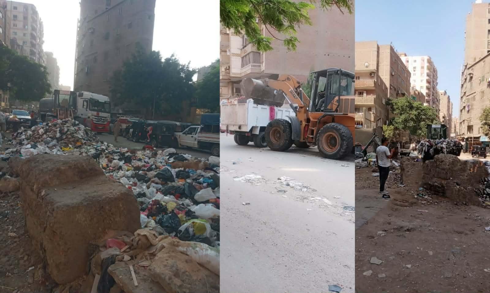 نظافة الجيزة: رفع المخلفات من 4 أحياء استجابة لشكاوى المواطنين