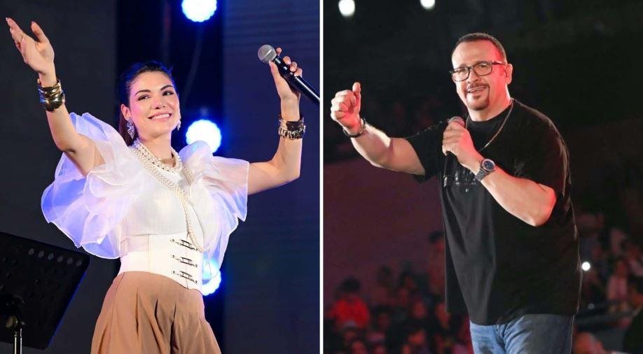 هشام عباس وصابرين النجيلي يشعلان حفلهما في ملعب بتروسبورت