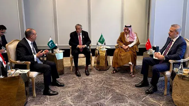 وزراء خارجية مصر وباكستان وتركيا والسعودية يؤكدون مركزية القضية الفلسطينية لتحقيق السلام الشامل