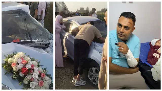 "افتكرتها ماتت ووشها غرق بالدم".. عريس حادث قطار سنجرج يروي لحظات الرعب (صور)