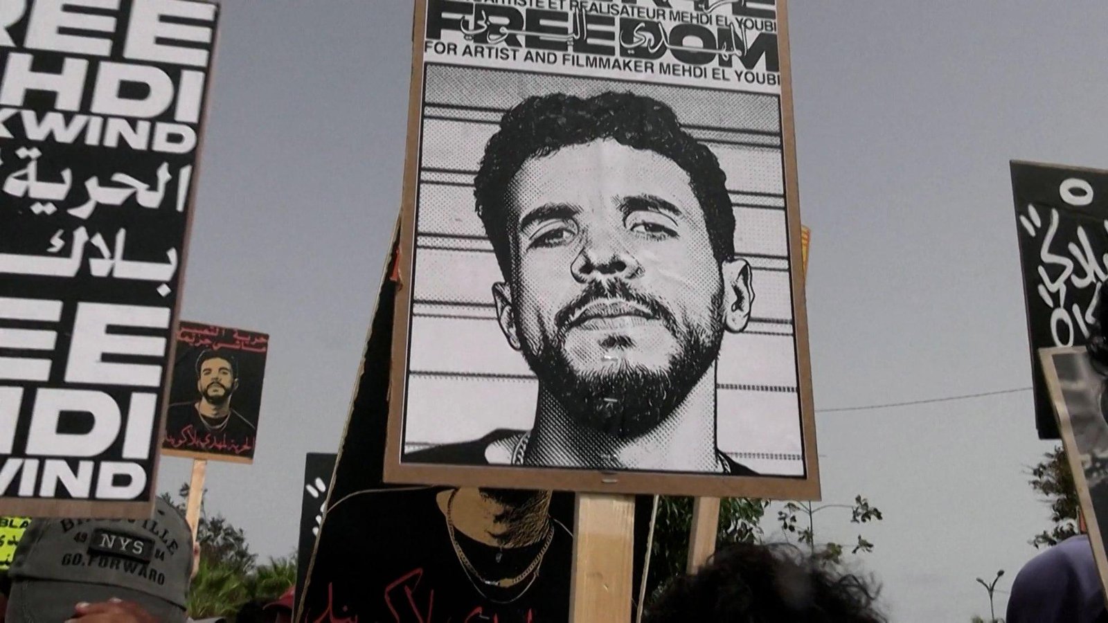Calls for Moroccan rapper’s release outside a Casablanca court