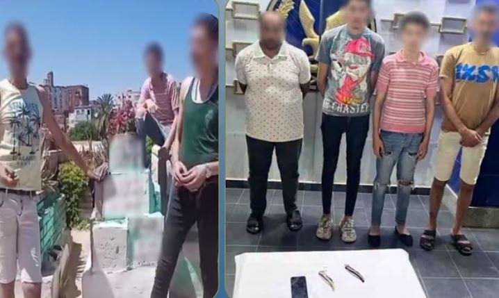 ضبط 3 متهمين ظهروا في فيديو يهددون شخصا بأسلحة بيضاء ومصورهم أمام المقابر في الإسكندرية