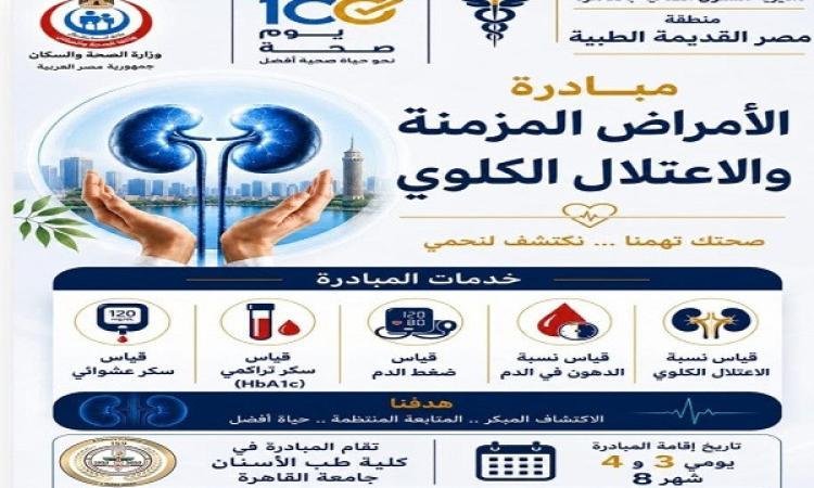 أسنان القاهرة تطلق مبادرة للكشف المبكر عن الأمراض المزمنة والاعتلال الكلوي الاثنين المقبل