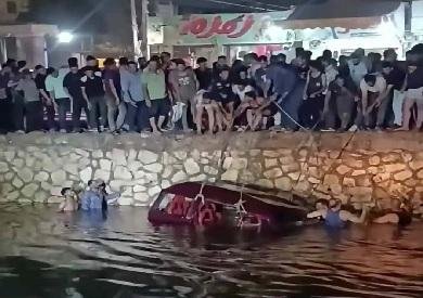إنقاذ 8 أشخاص من الغرق بعد سقوط سيارة في بحر مويس بالشرقية