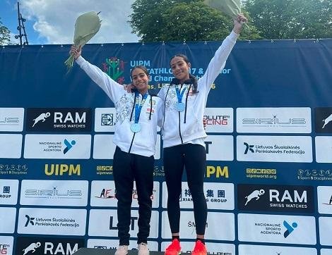 الزوجي المصري في الخماسي الحديث يتوج بفضية بطولة العالم للشباب