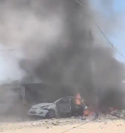 مصابون جراء قصف إسرائيلي استهدف مركبة بمدينة غزة
