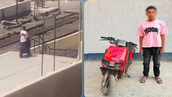 القبض على شاب قاد دراجة نارية أعلى رصيف محطة قطار في الغربية