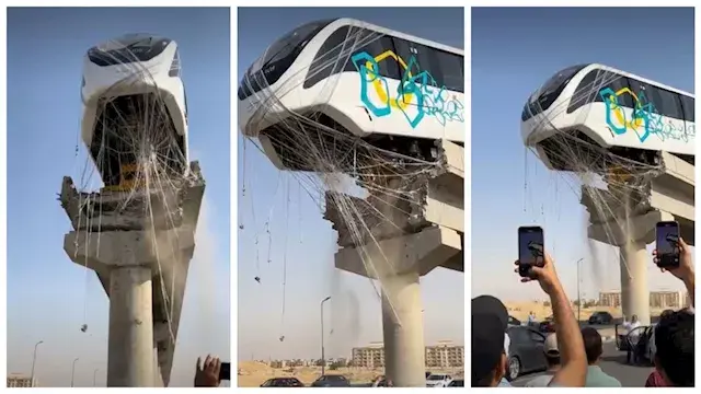 فيديو وصور بالذكاء الاصطناعي..الرجل العنكبوت ينقذ قطار المونوريل