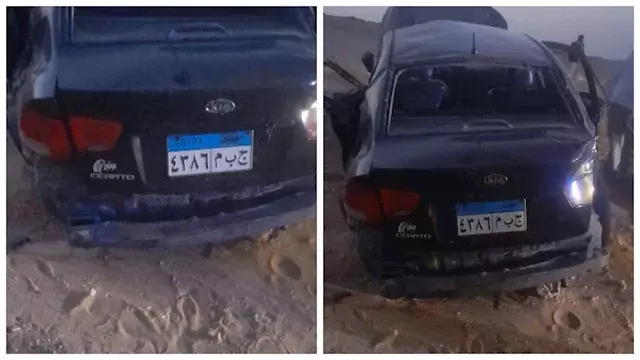 بالأسماء.. مصرع شخصين وإصابة آخرين في انقلاب سيارة بالوادي الجديد