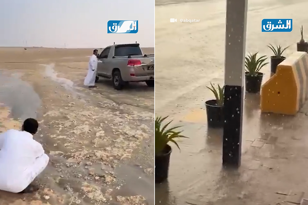في عز الصيف.. أمطار الخير تهطل على قطر "فيديو"