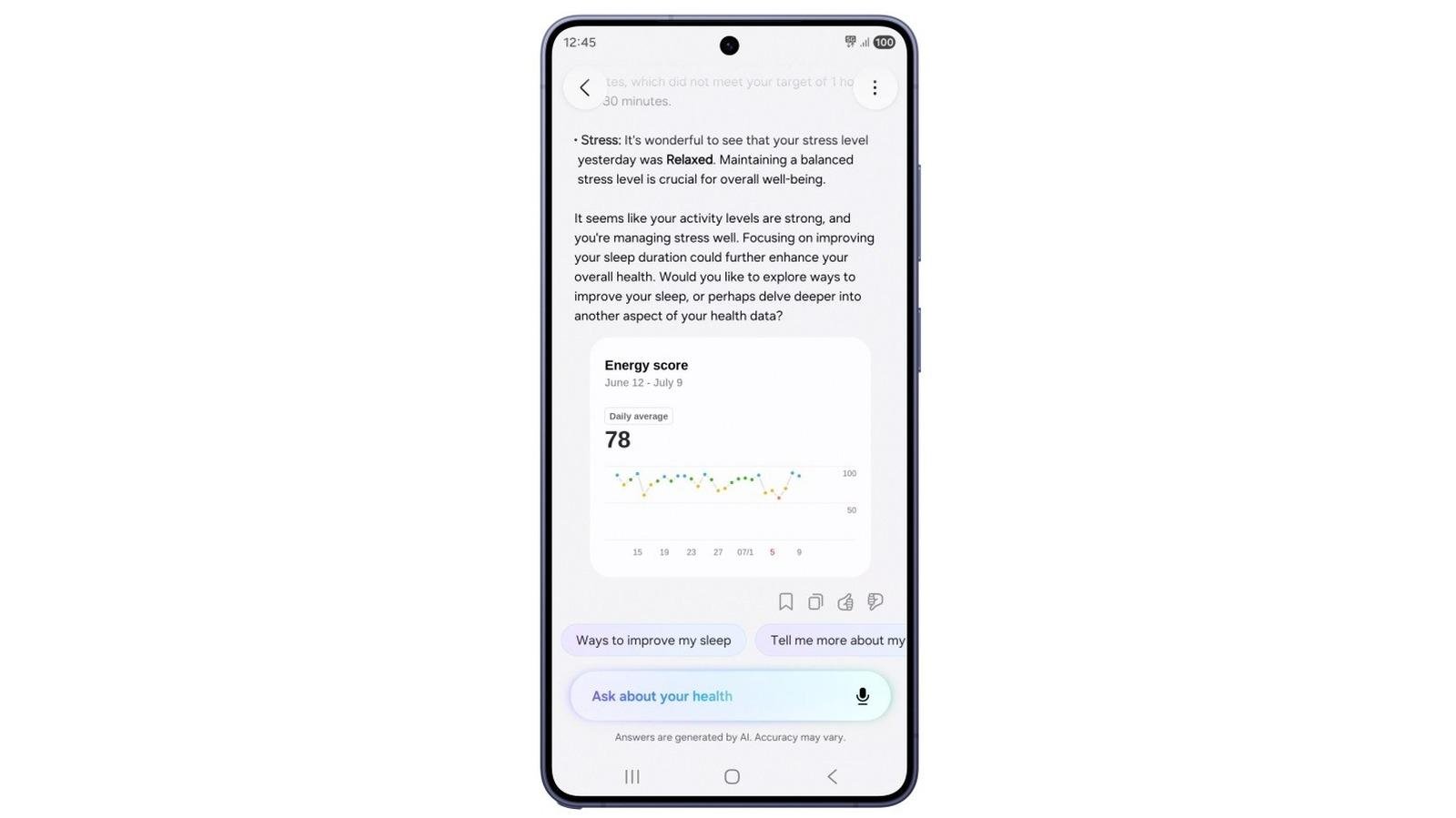 Samsung aims to help you make more sense of health data with a new AI-powered assistant