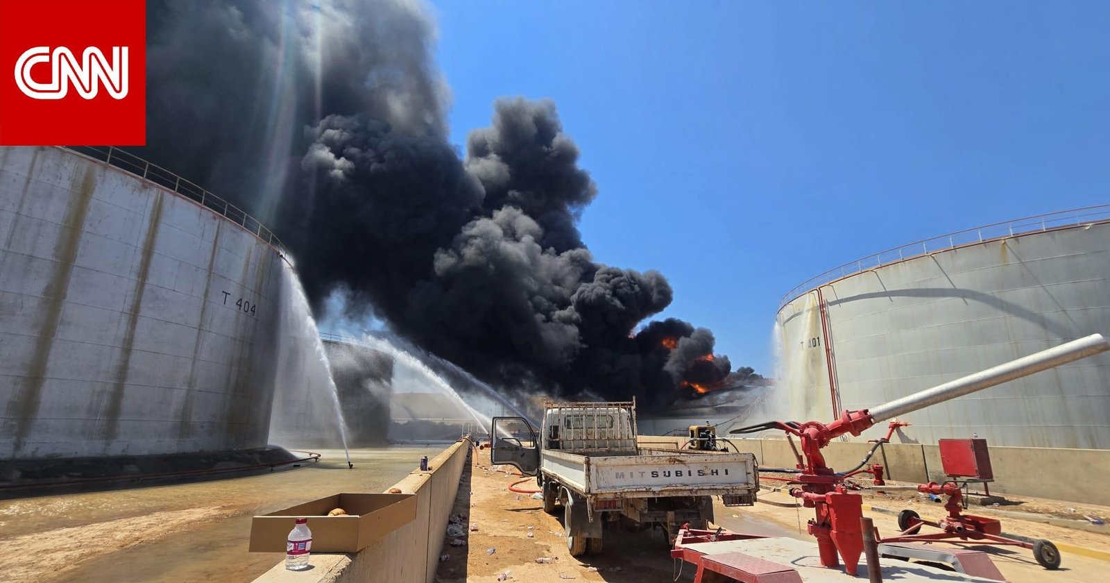 انفجار في محطة كهرباء مدينة الزاوية غرب ليبيا