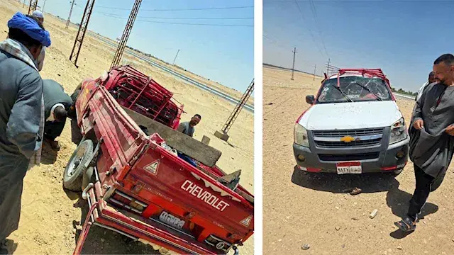 جثتان و36 مصاباً.. ارتفاع عدد ضحايا حادث صحراوى المنيا -صور
