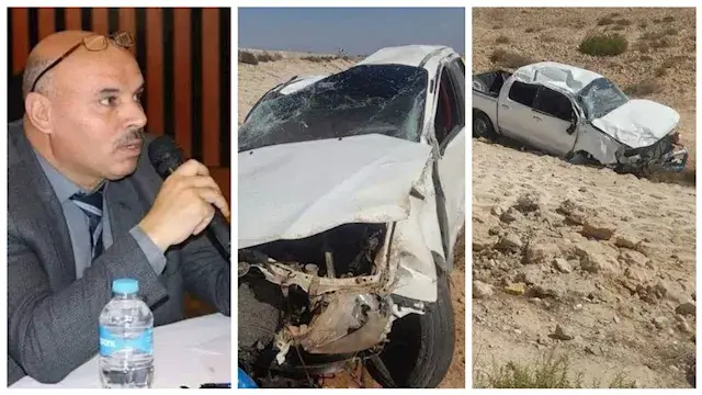 بالصور- إصابة سكرتير عام محافظة مطروح ومرافقيه في انقلاب سيارة