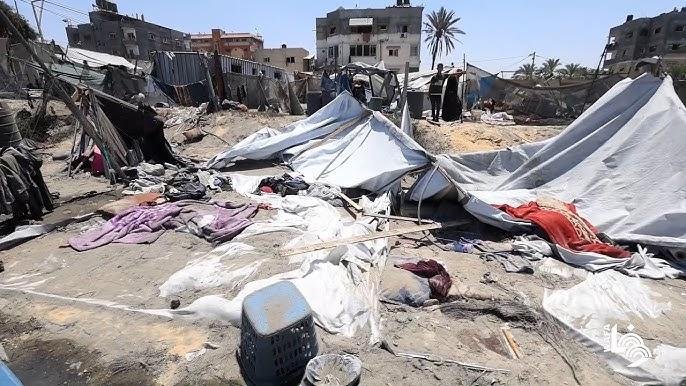 شهيدان بينهم طفل وأكثر من 8 جرحى جراء قصف الاحتلال لخيمة بمدينة غزة